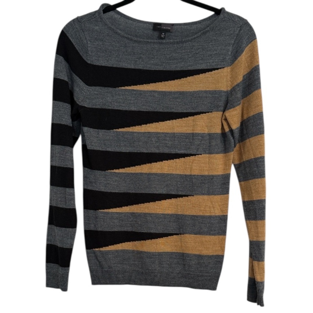 🖤 The Limited Wool Blend Geometric Patterned Lightweight Sweater